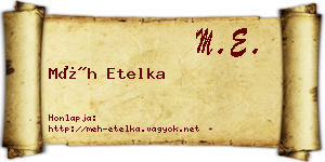Méh Etelka névjegykártya